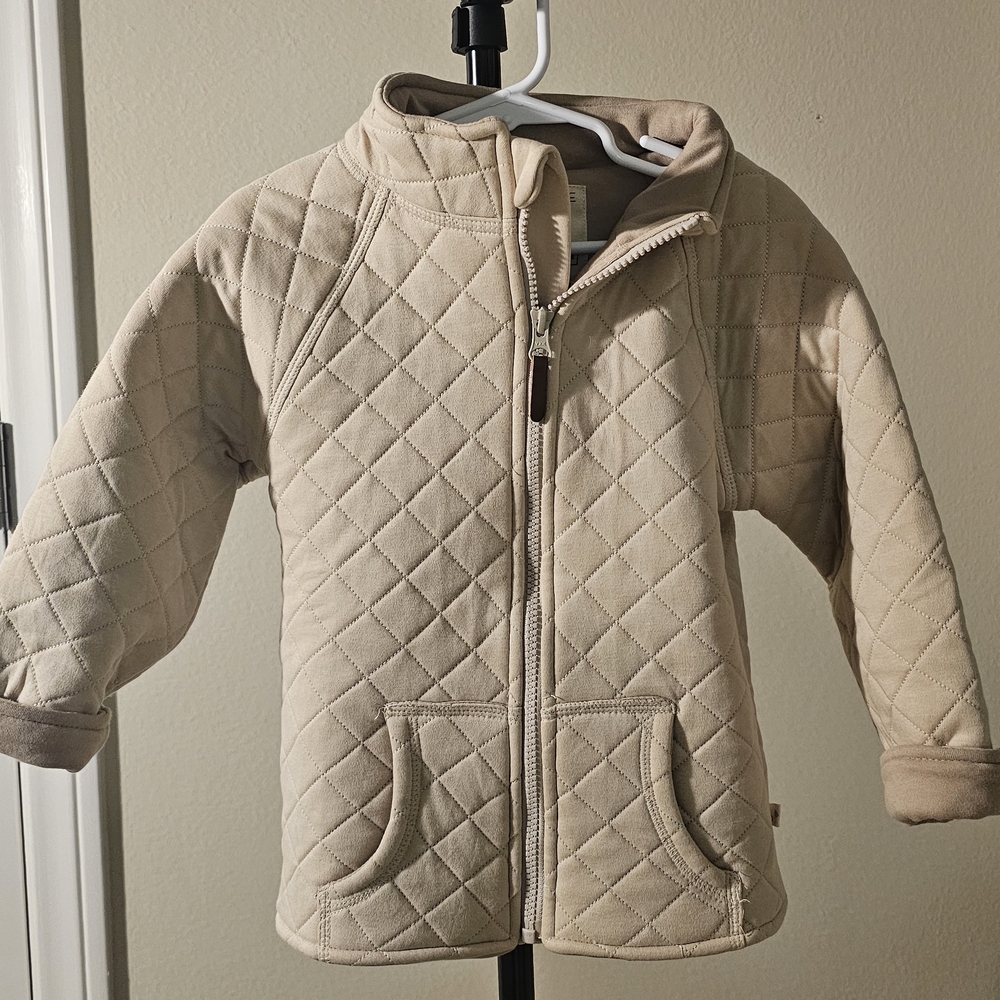 Quilted Tan Kids Jacket